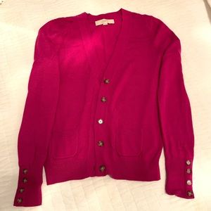 XS Loft magenta cardigan